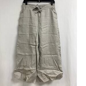 UCHUU Women's High Rise Wide Leg Drawstring Casual Pants Grey Size XL Pockets